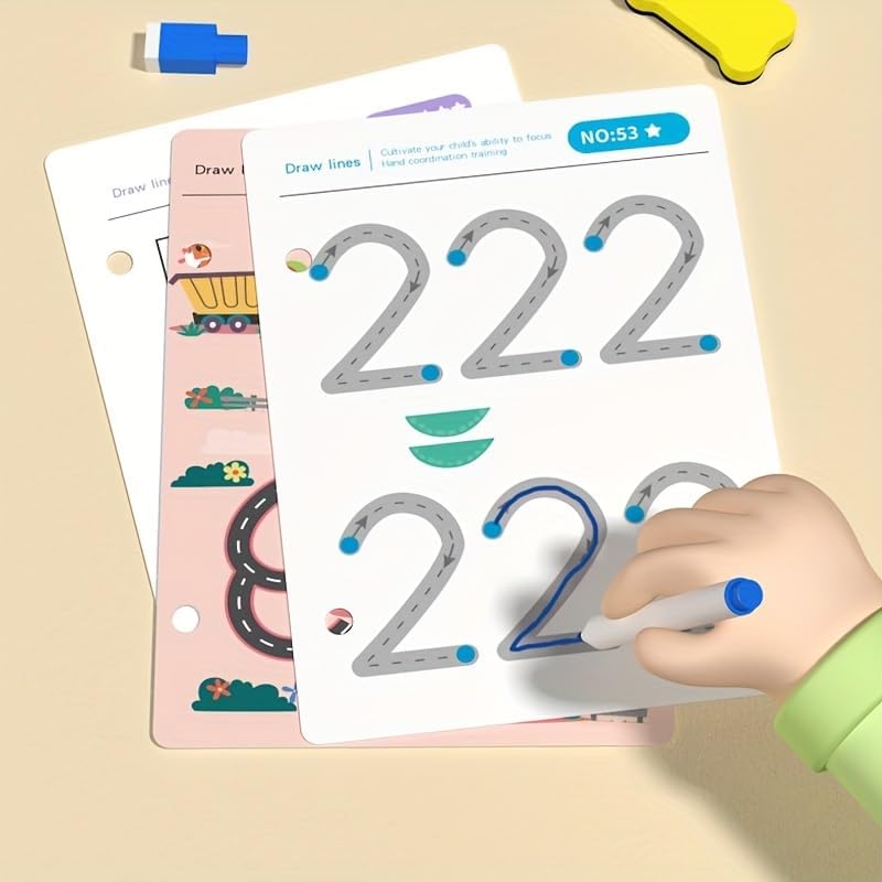 Capstro Tracing the Lines Stroke-Erase Workbook for Kids – 96 Page Reusable Line Tracing and Pen Control Practice Book | Preschool Writing Activity Book - Image 4